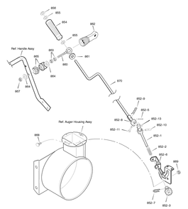 Chute Rod Diagram and Parts List for C950-52430-0 2004 Briggs and Stratton Snow Blower